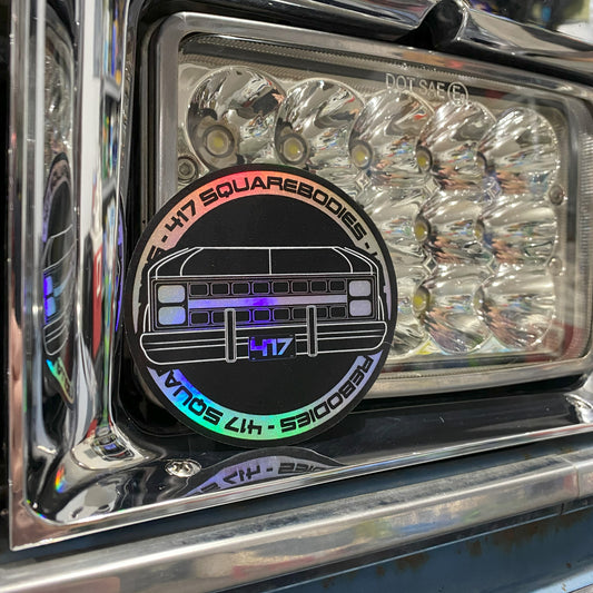 417squarebodies Holographic Circle Sticker